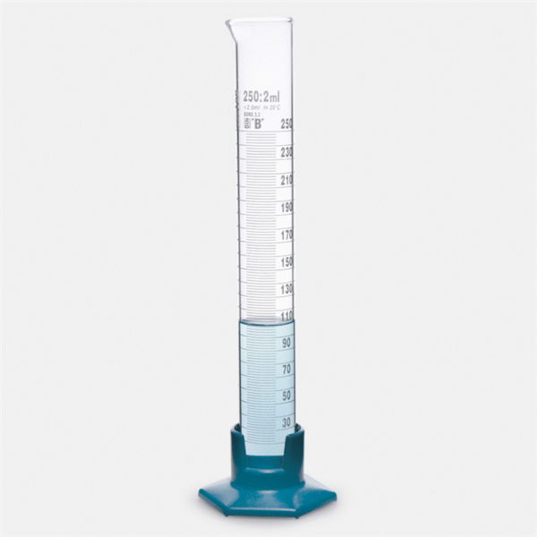 ISOLAB Measuring Cylinder 902 ml - Tall form - Glass base - Class A 015.01.902 - Image 2